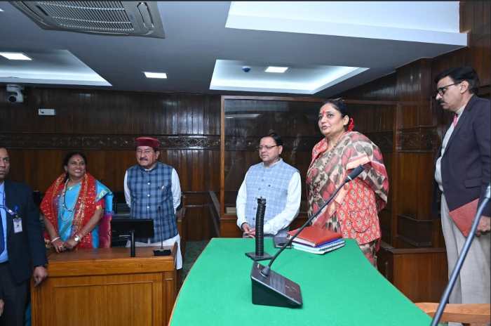 विधानसभा में चल रहे नव निर्माण कार्यों का अवलोकन किया विधानसभा अध्यक्ष एवं CM धामी ने